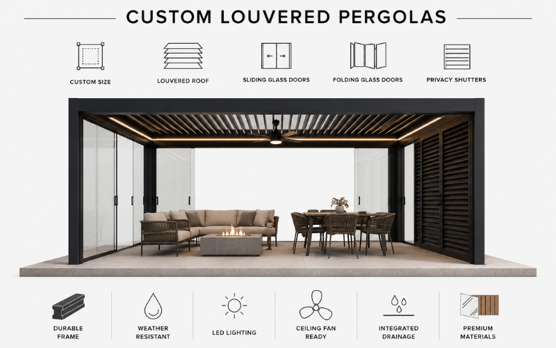 Weather Proof Louvered Pergola