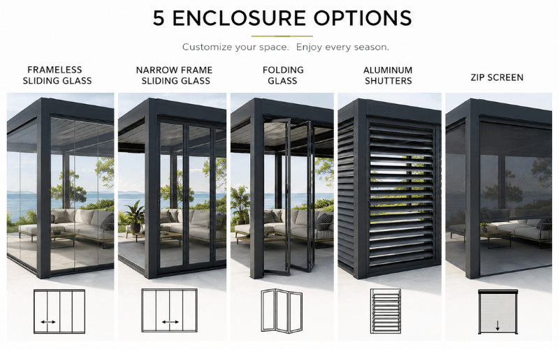 Enclosure Options for Pergolas